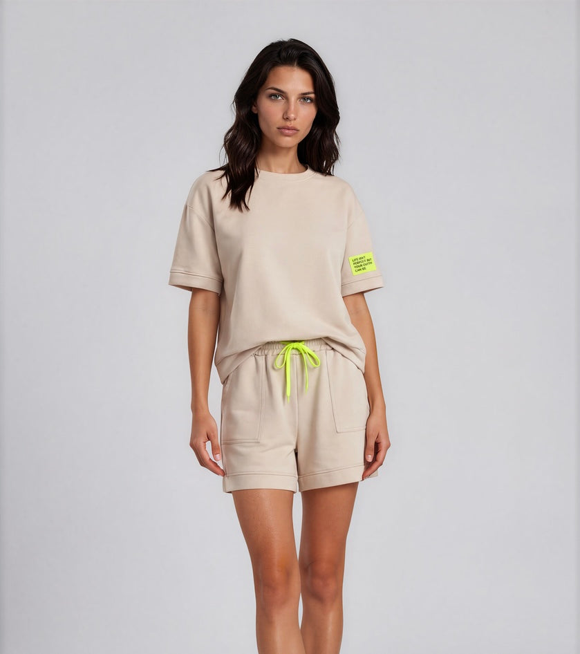 Comfy set badge summer I Beige/mint