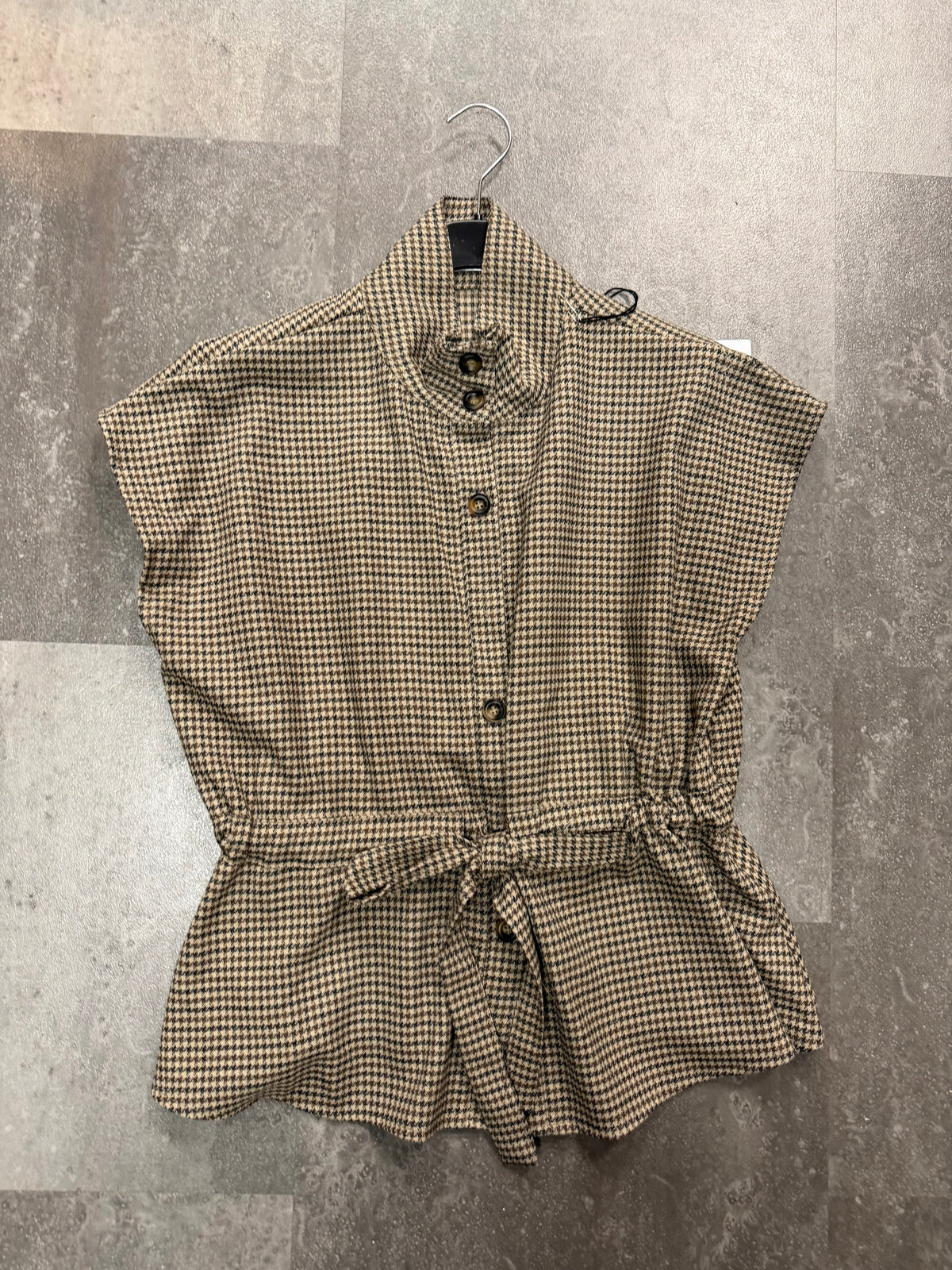 Blouse/Gilet stof Ruit I Beige