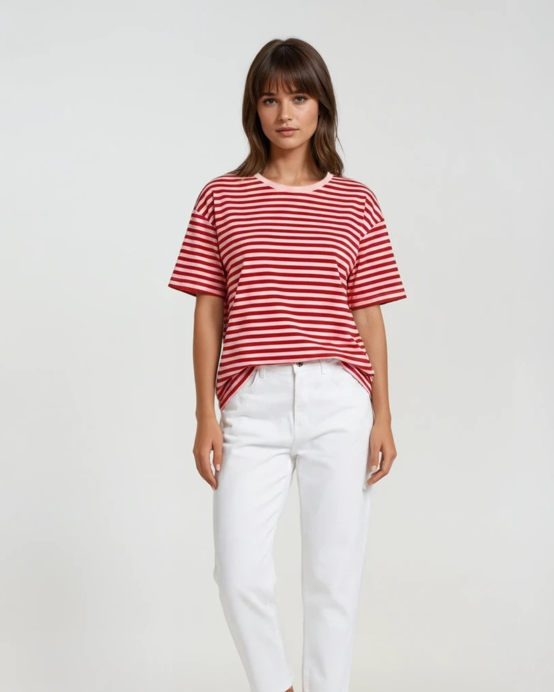 T-shirts Streep I Rose/ Rood