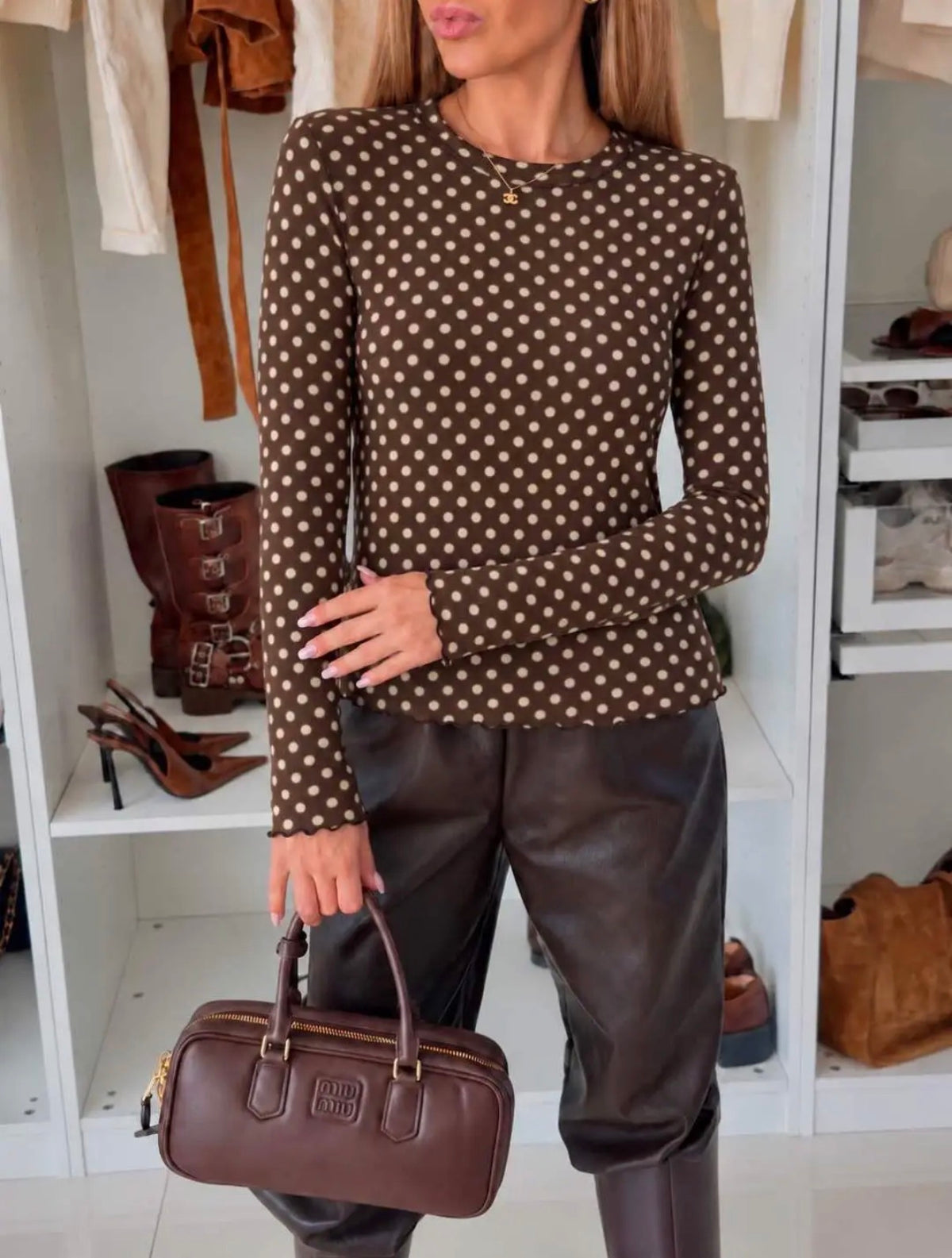 Top cashmere Dots I Bruin