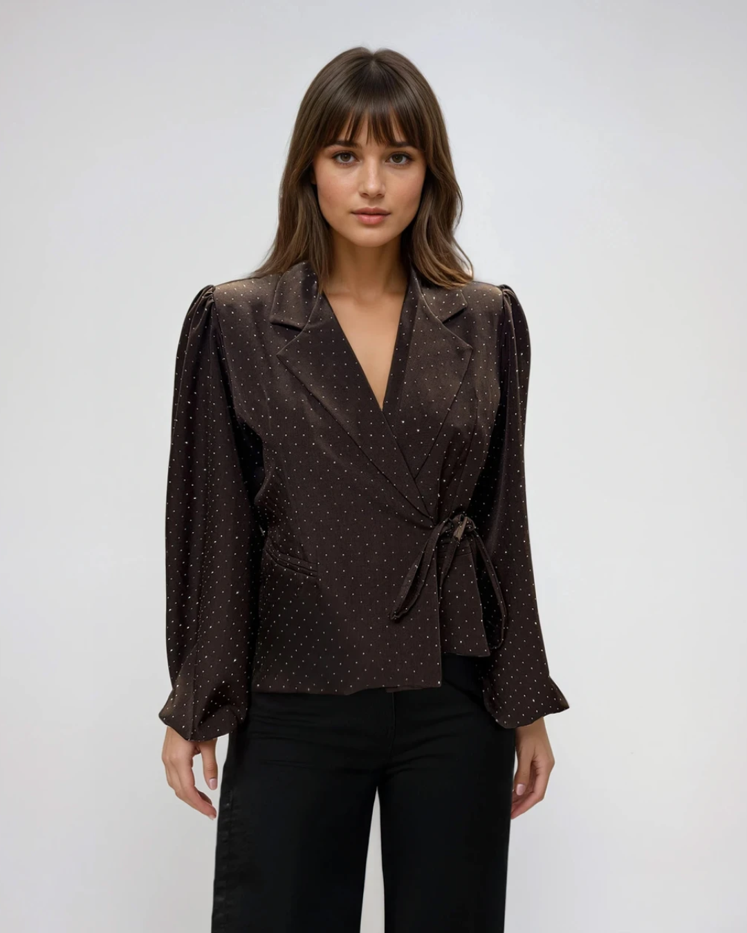 Blazer strik Studs| Bruin