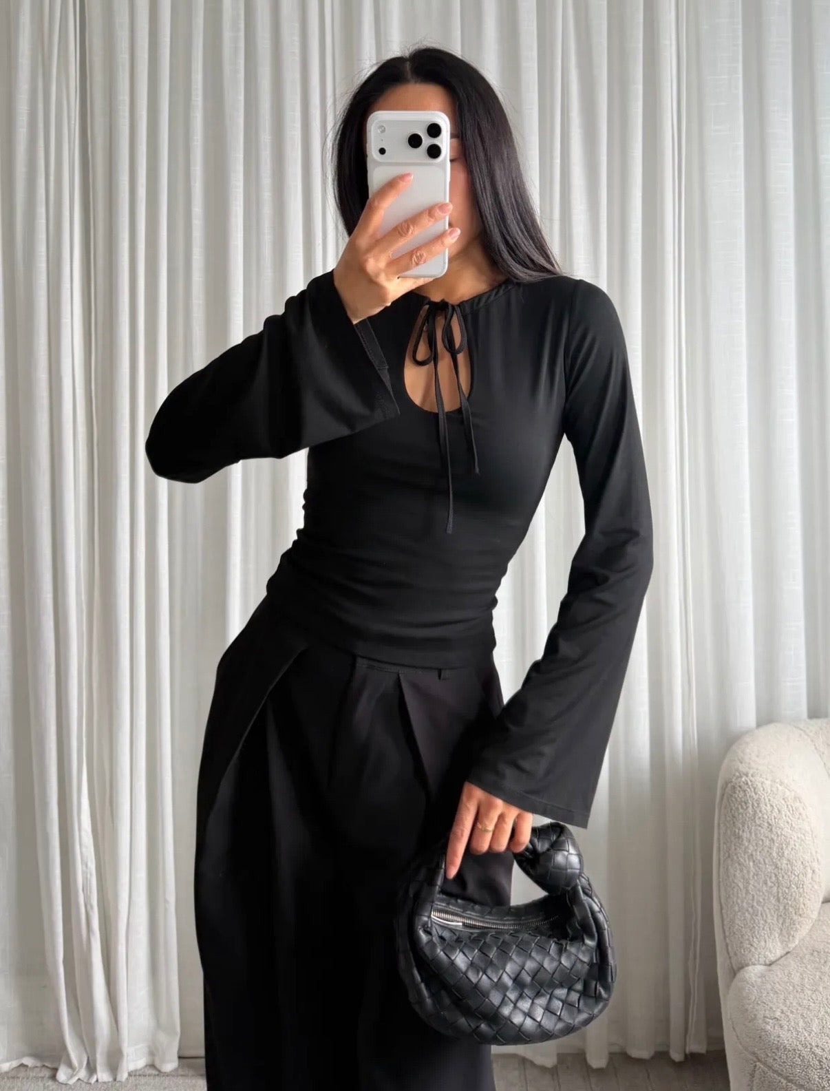 Top Flare sleeve | Zwart