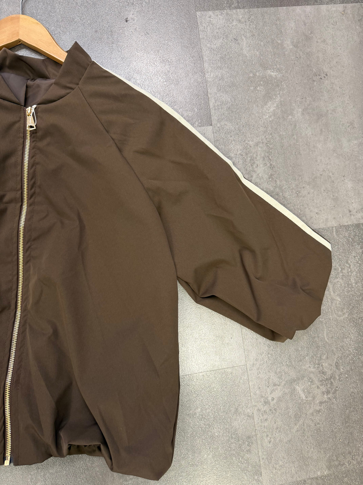Bomber jasje 7/8 mouw | Bruin