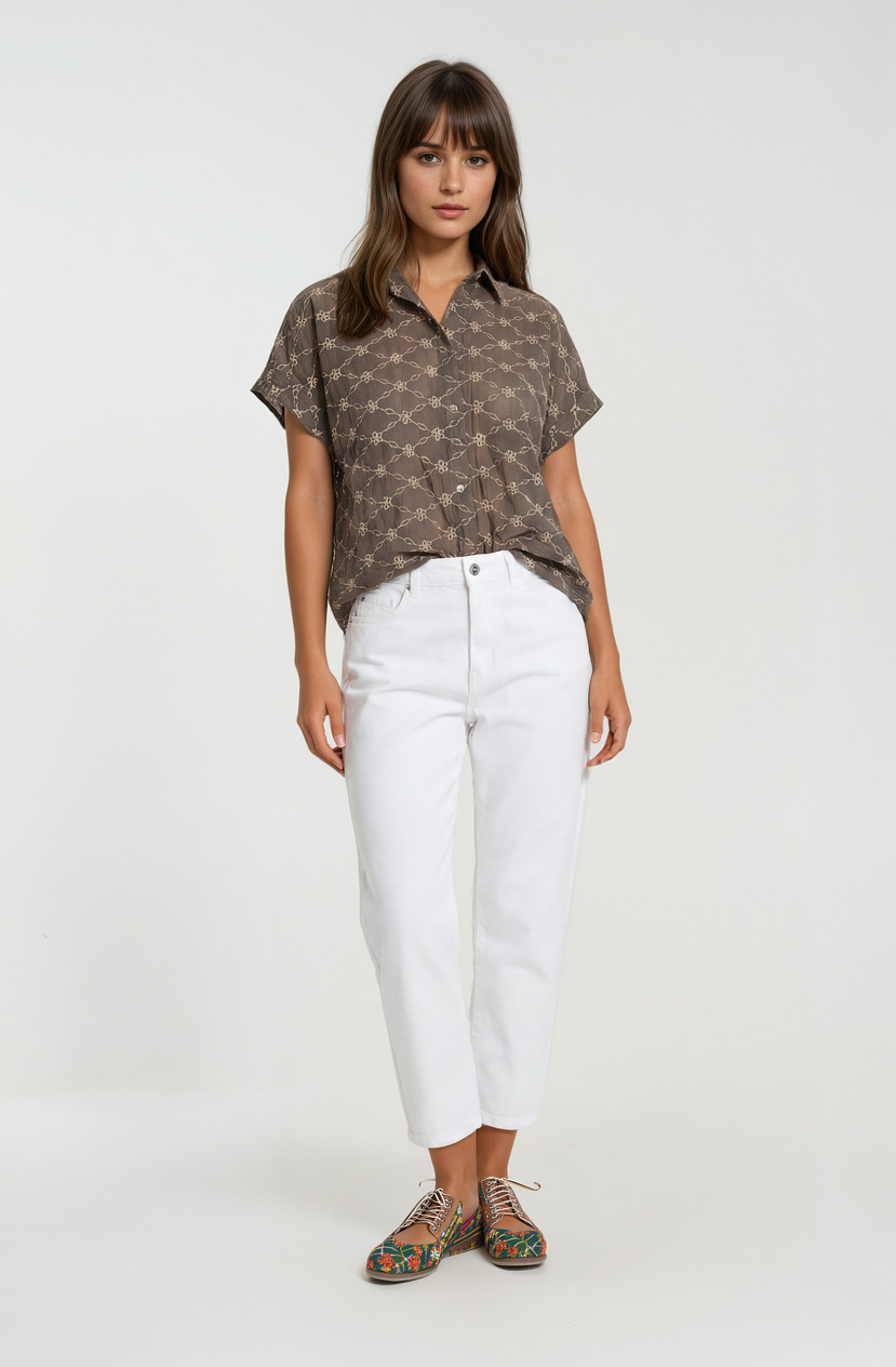 Blouse Gimme Richery Bloem I Bruin