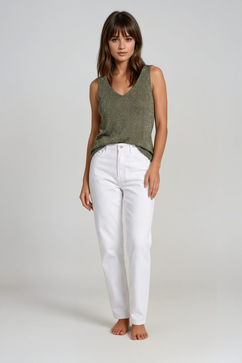 Ibiza top mouwloos I Groen
