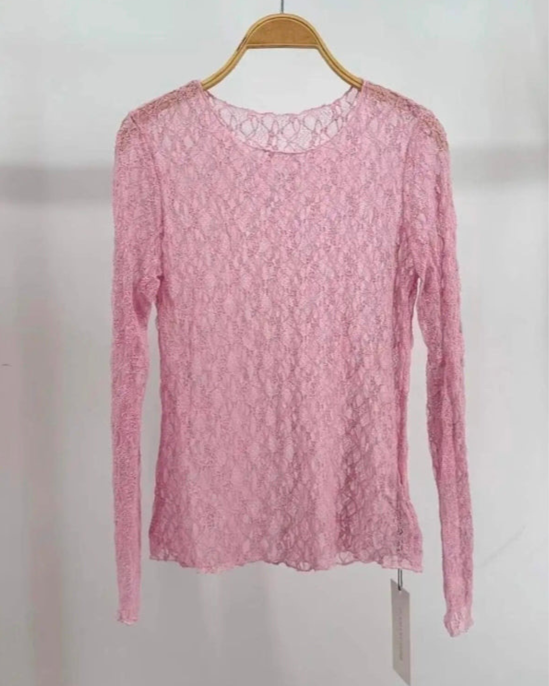 Transparant Top Flamant | Rose