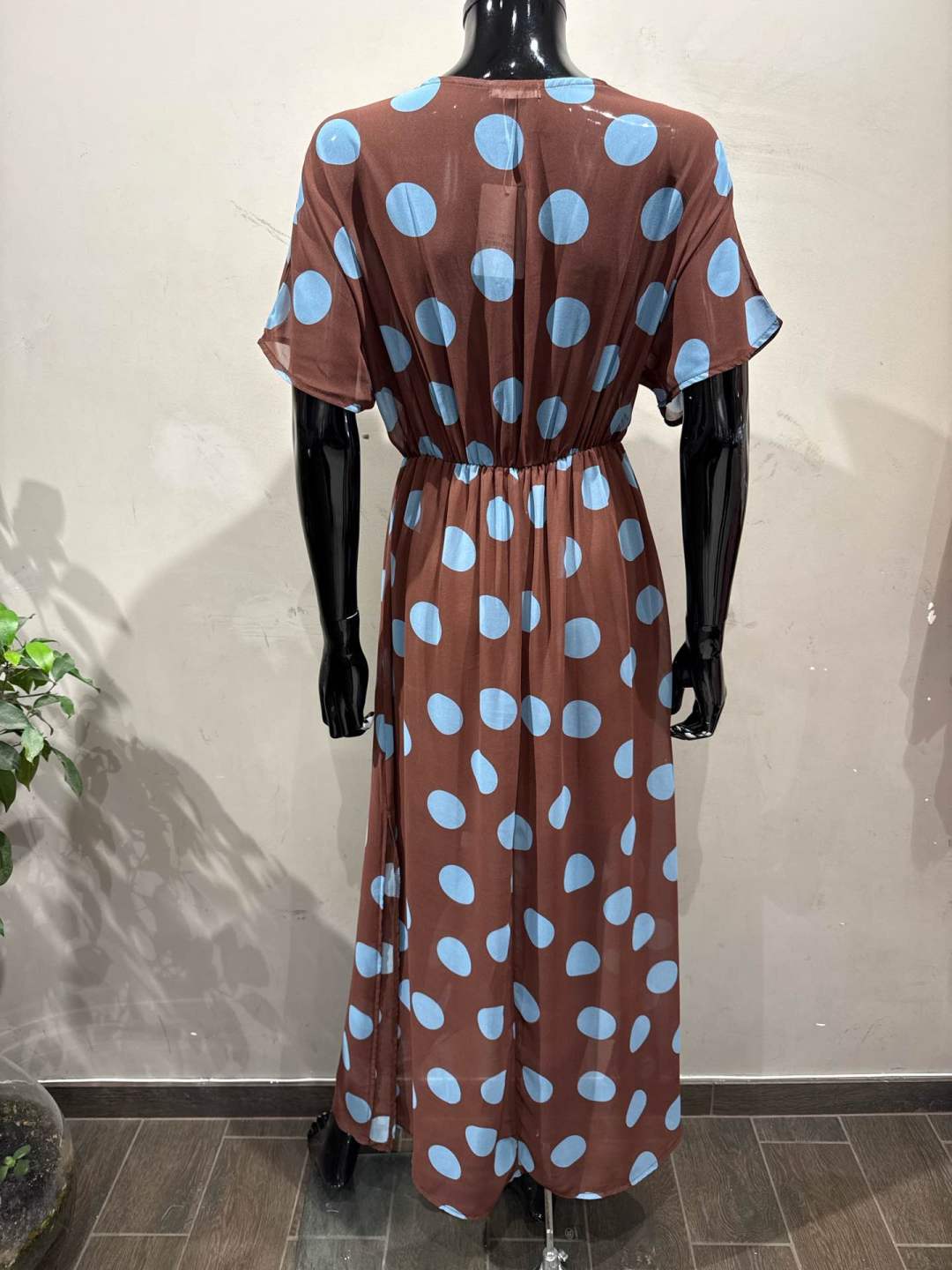Jurk dots I Bruin /Blauw