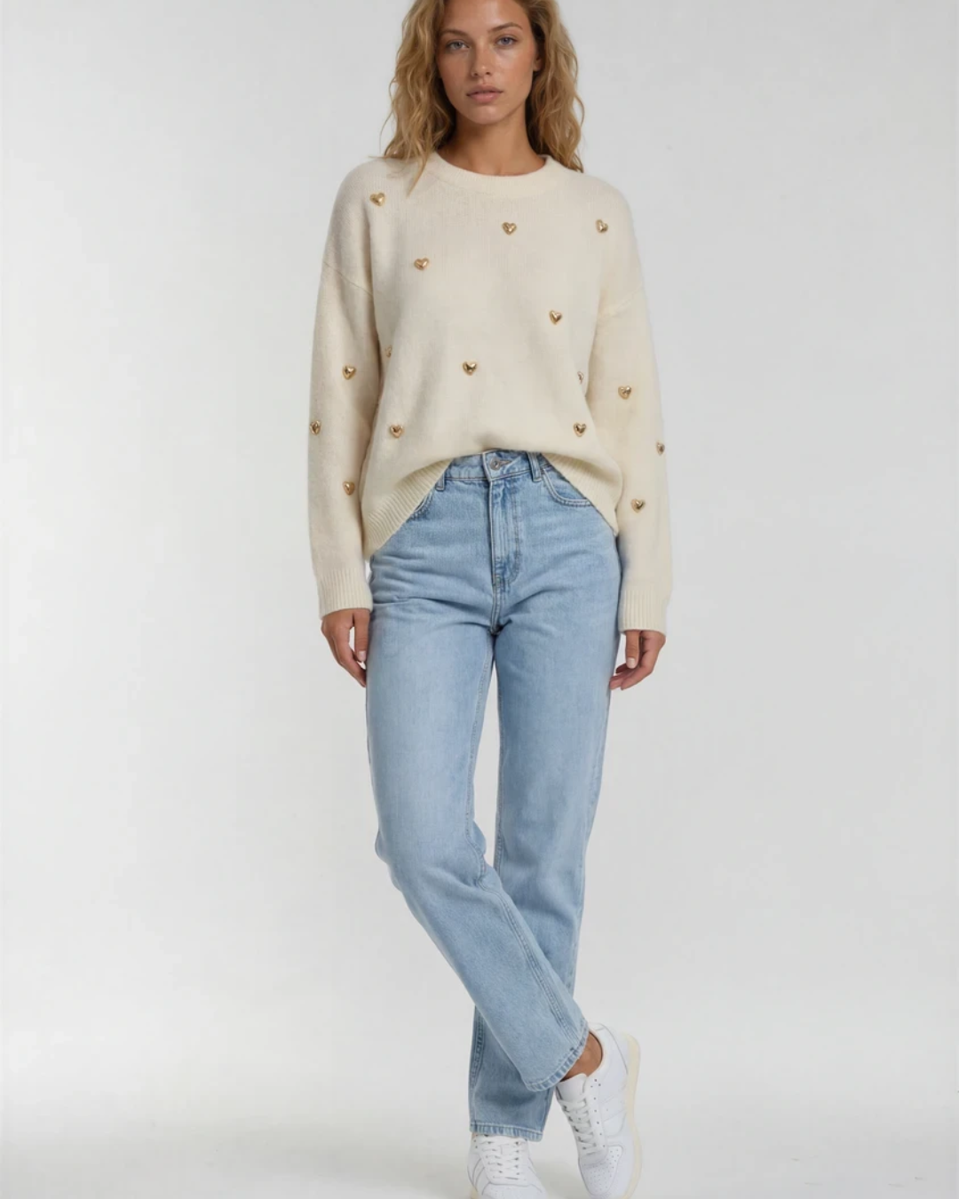 Trui Goude Hartjes | Beige