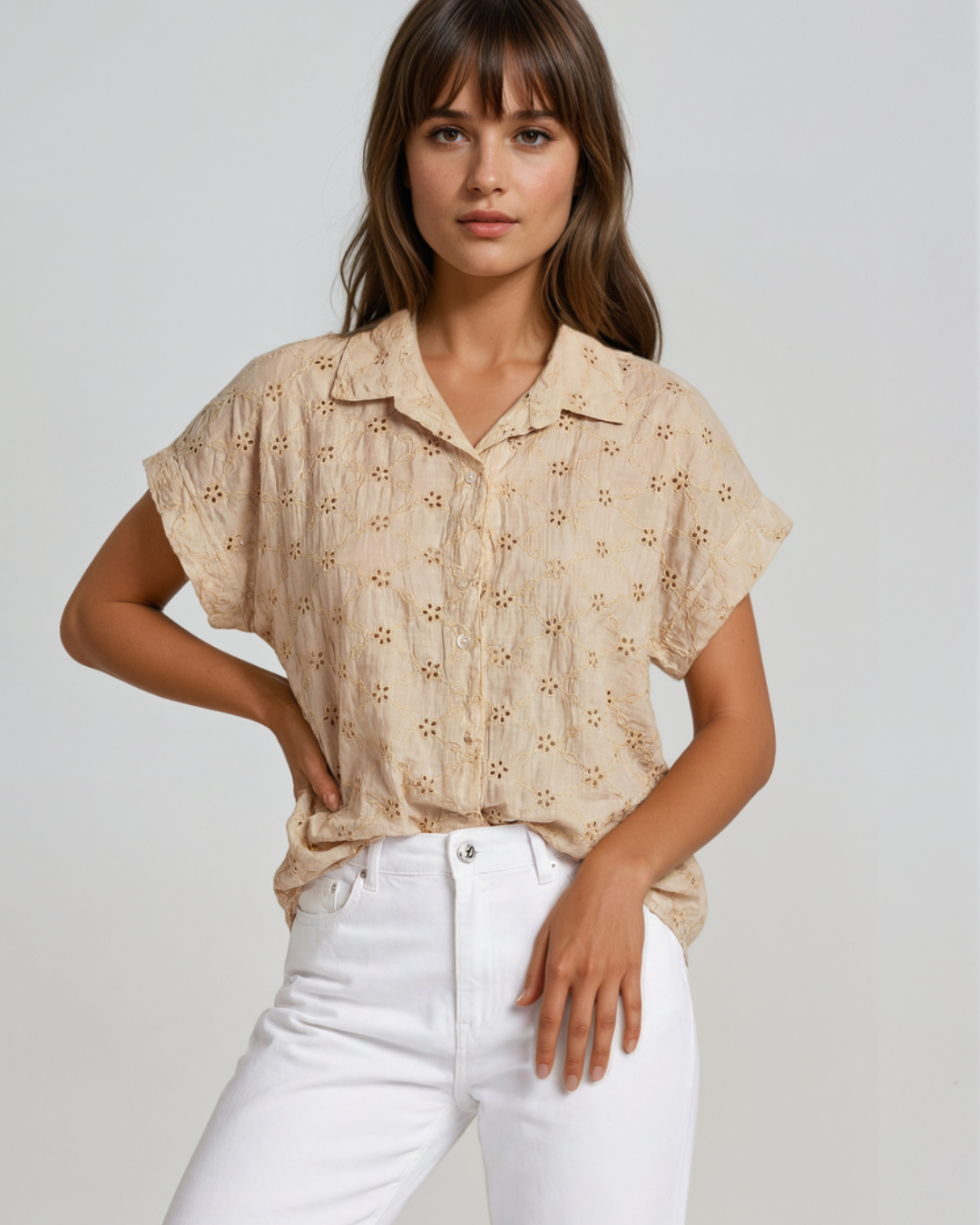 Blouse Gimme Richery Bloem I Beige