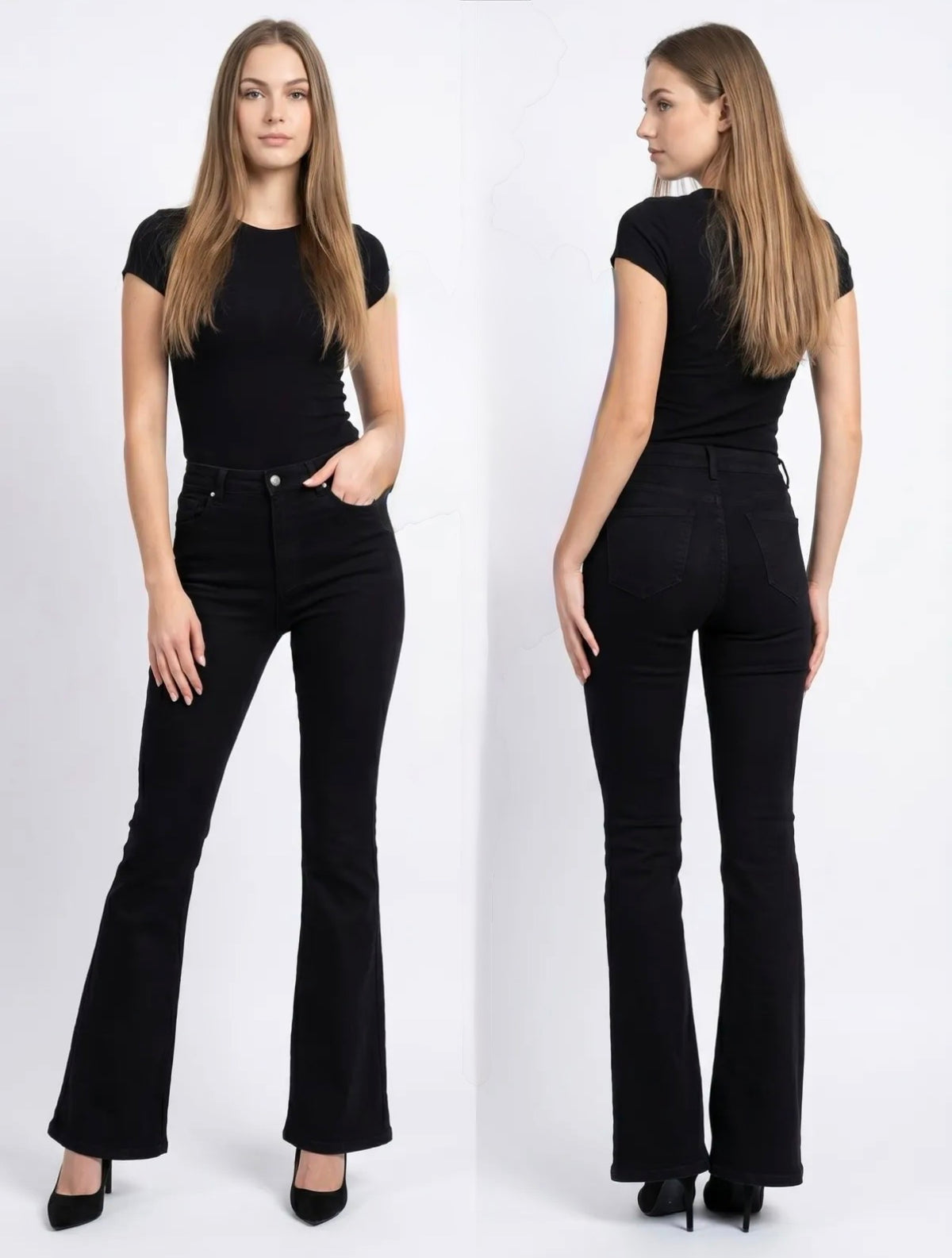 Flaired Jeans I Zwart