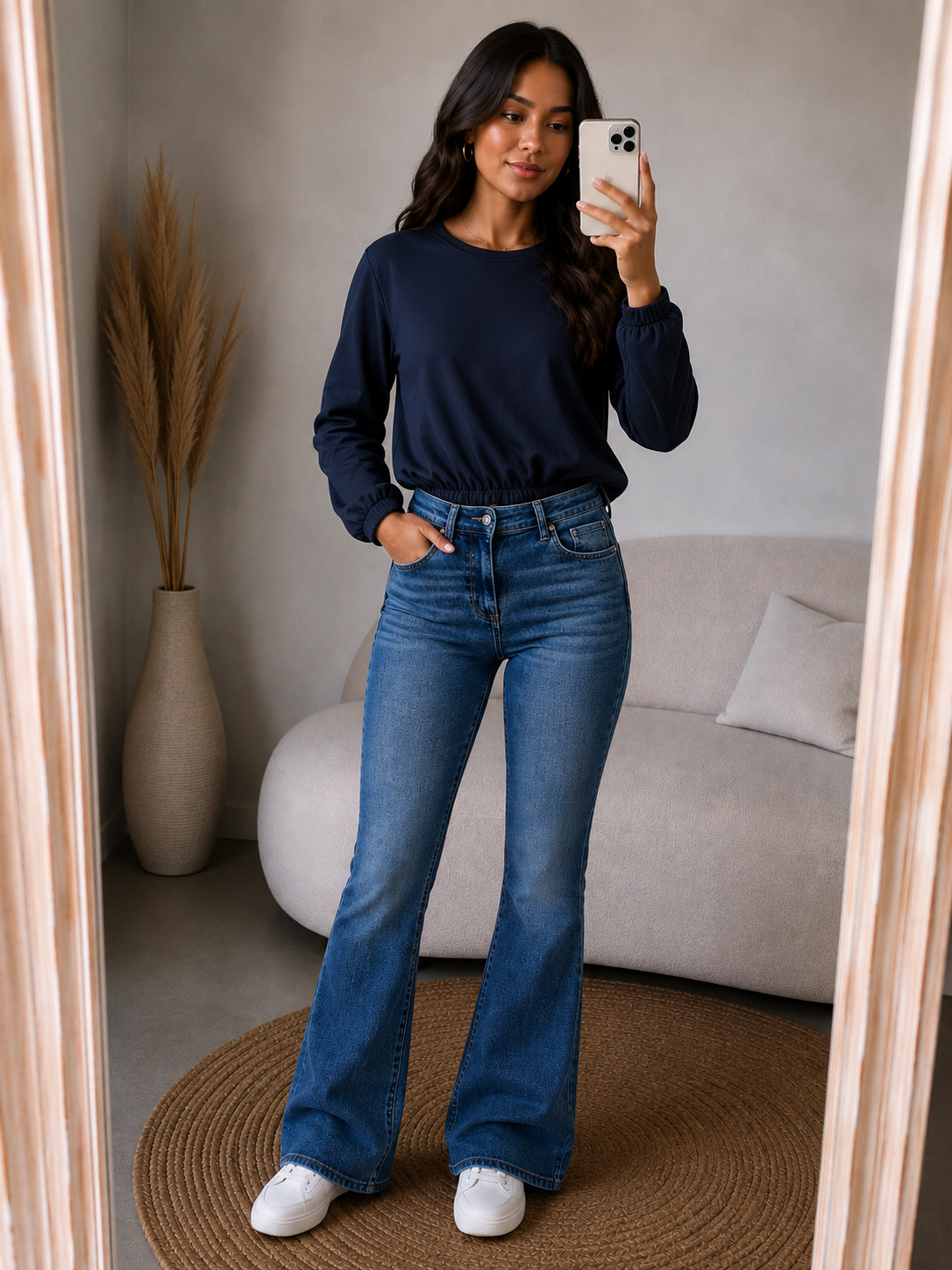 Top Long sleeve band | Navy