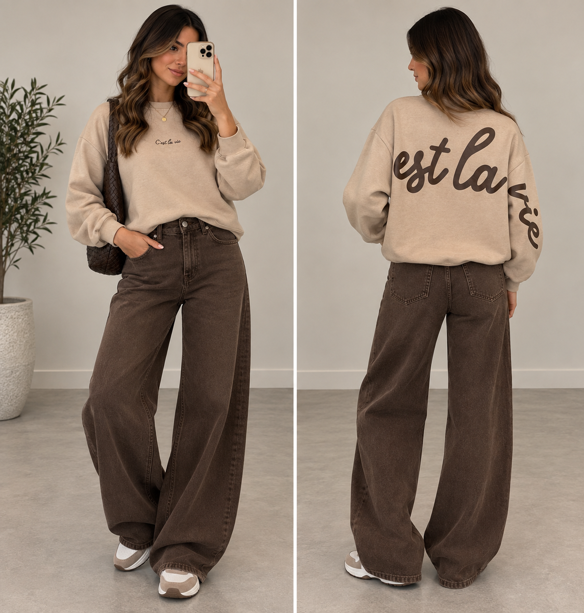 Sweater Cest La Vie I Taupe