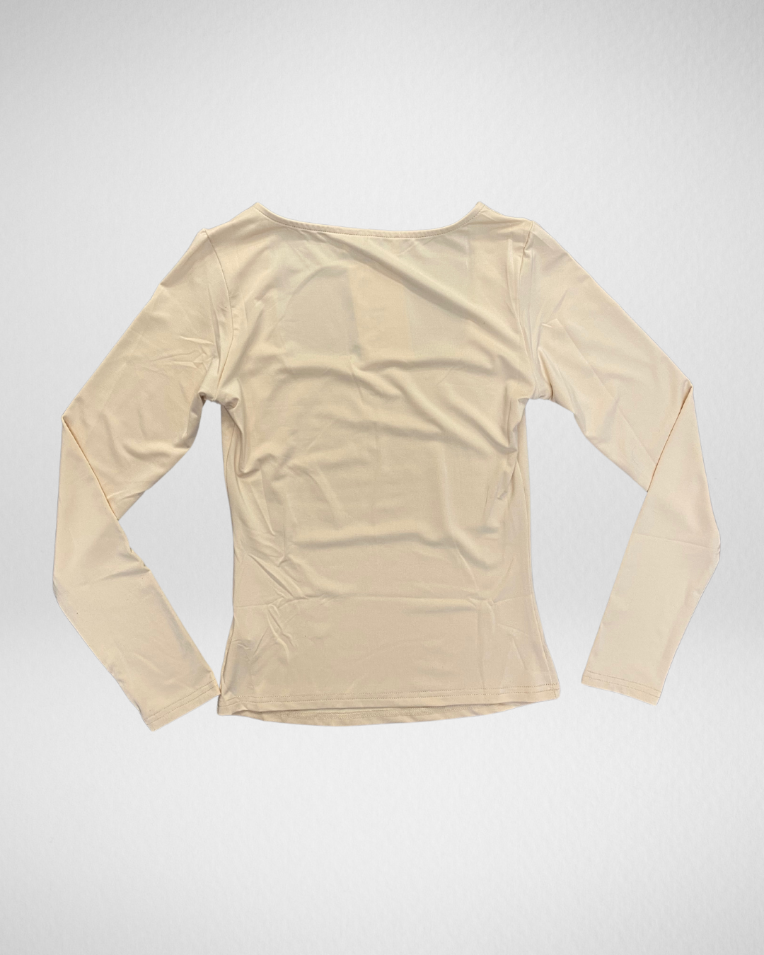 Vierkant hals Top| Beige
