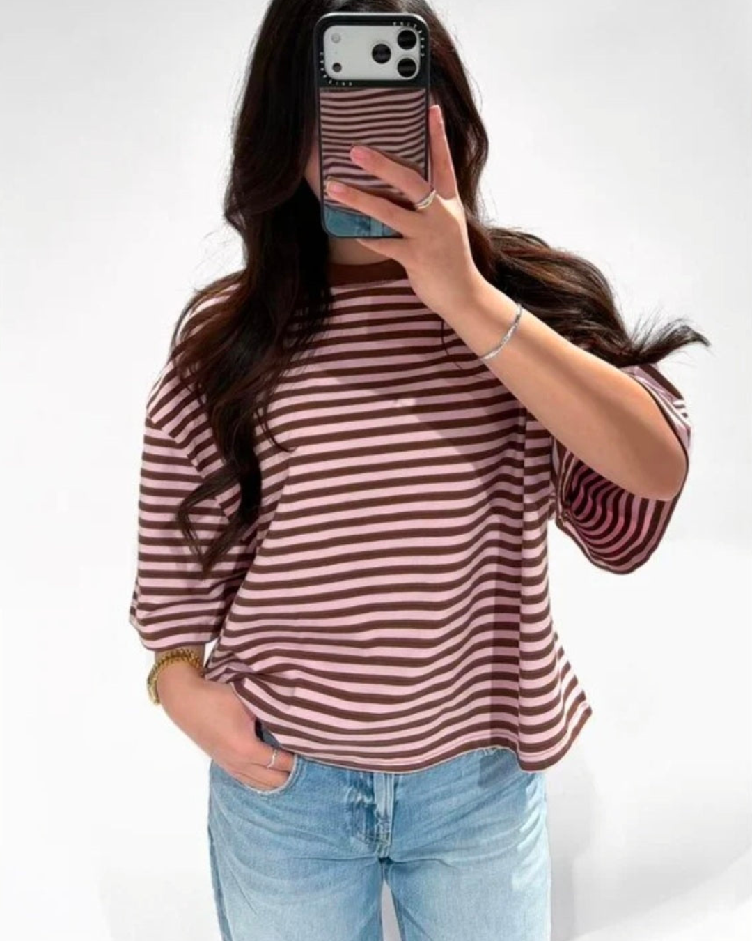 T-shirts kortemouw | Rose Bruin Streep