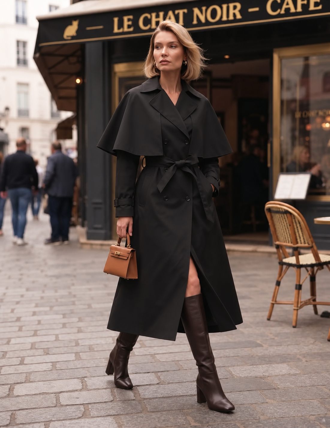 Trenchcoat Lang | Zwart