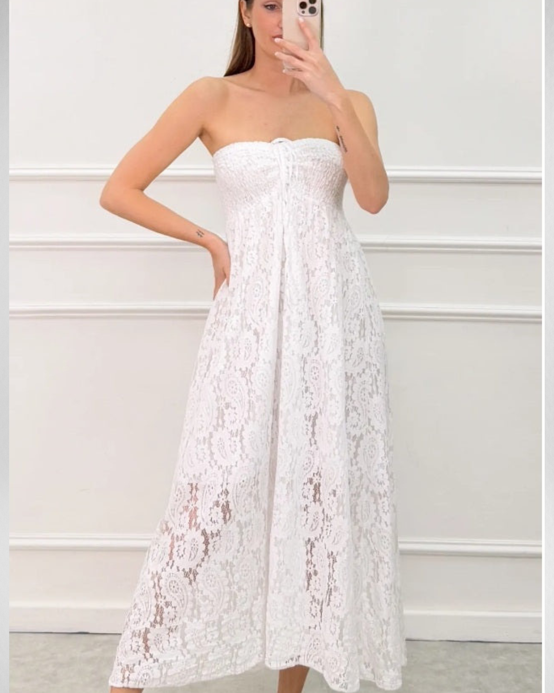 Jurk Off Shoulder Kant | Wit