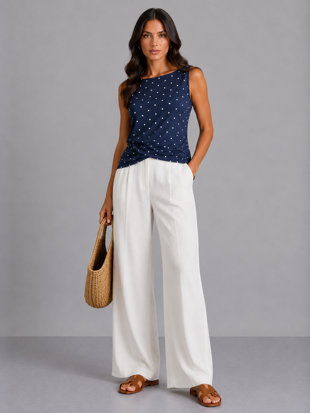 Top ibiza | Navy dots
