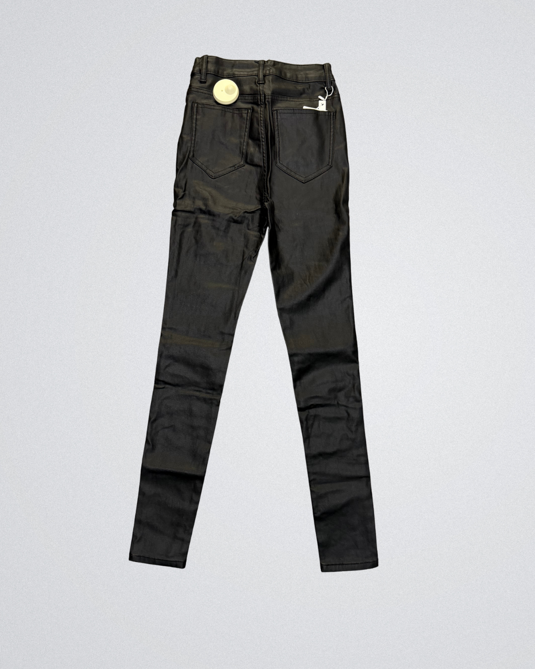 Hello-miss Skinny Leather Look | Glimmend Zwart