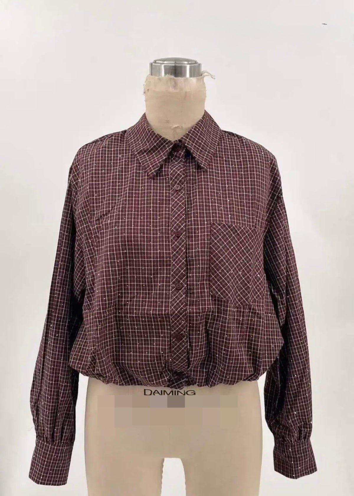 Blouse Ruit balloon glitter I Bordeaux