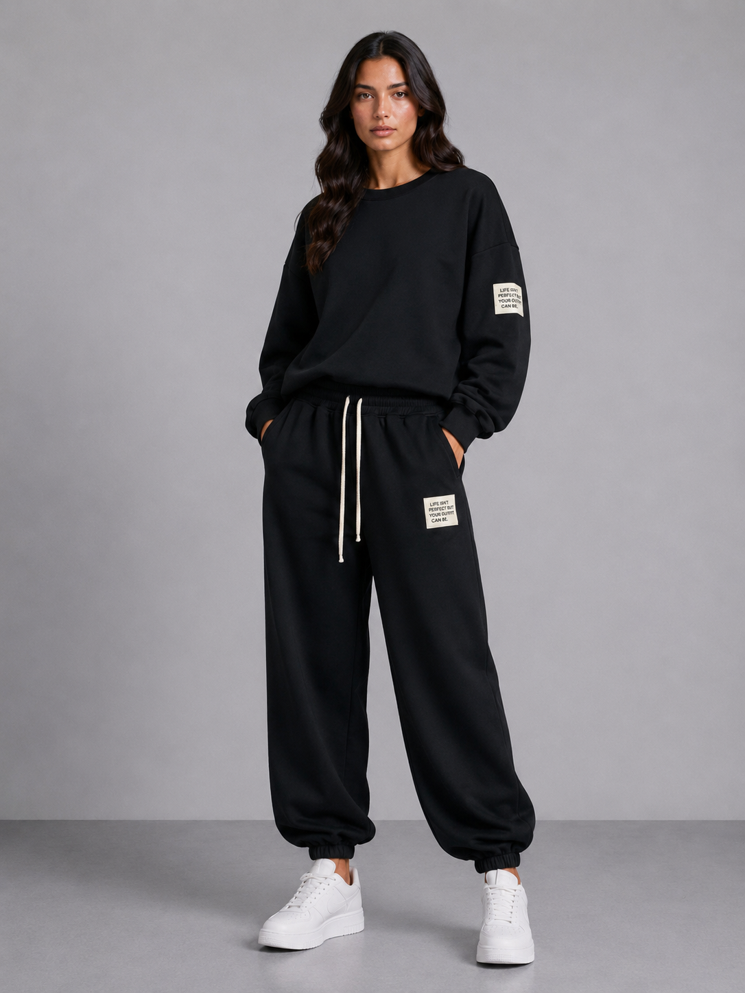 Comfy set badge I Zwart