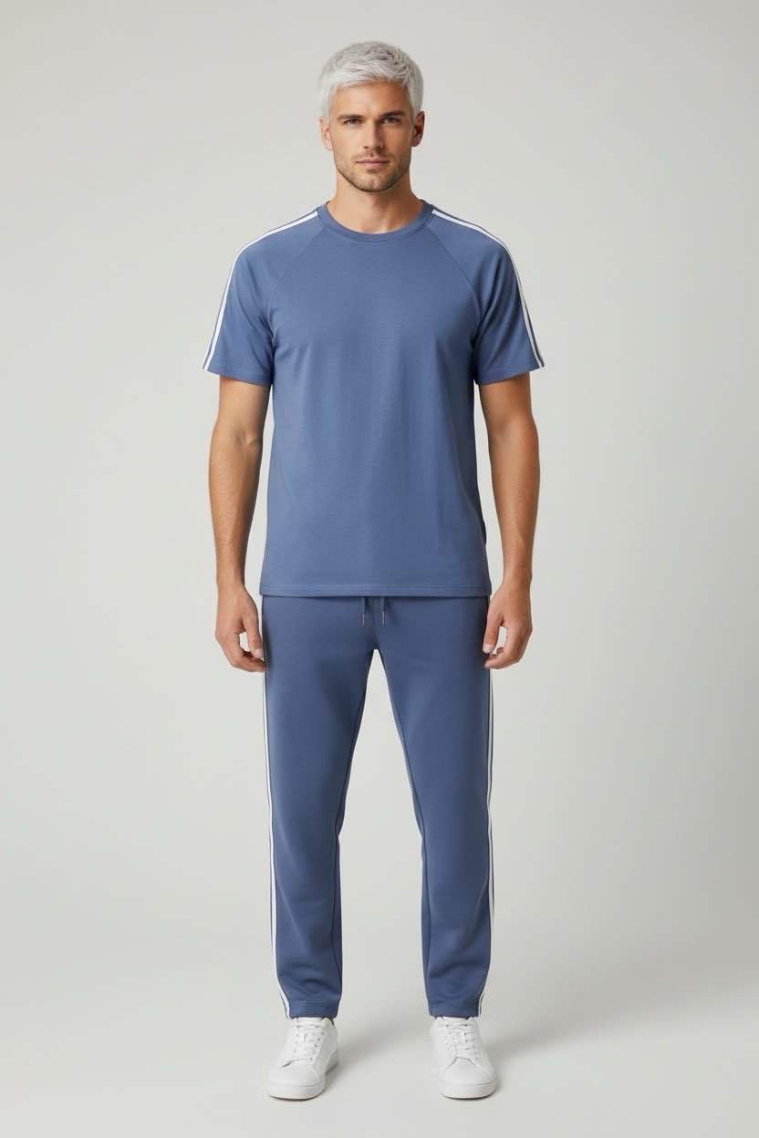 Comfy pak streep I Jeans blauw