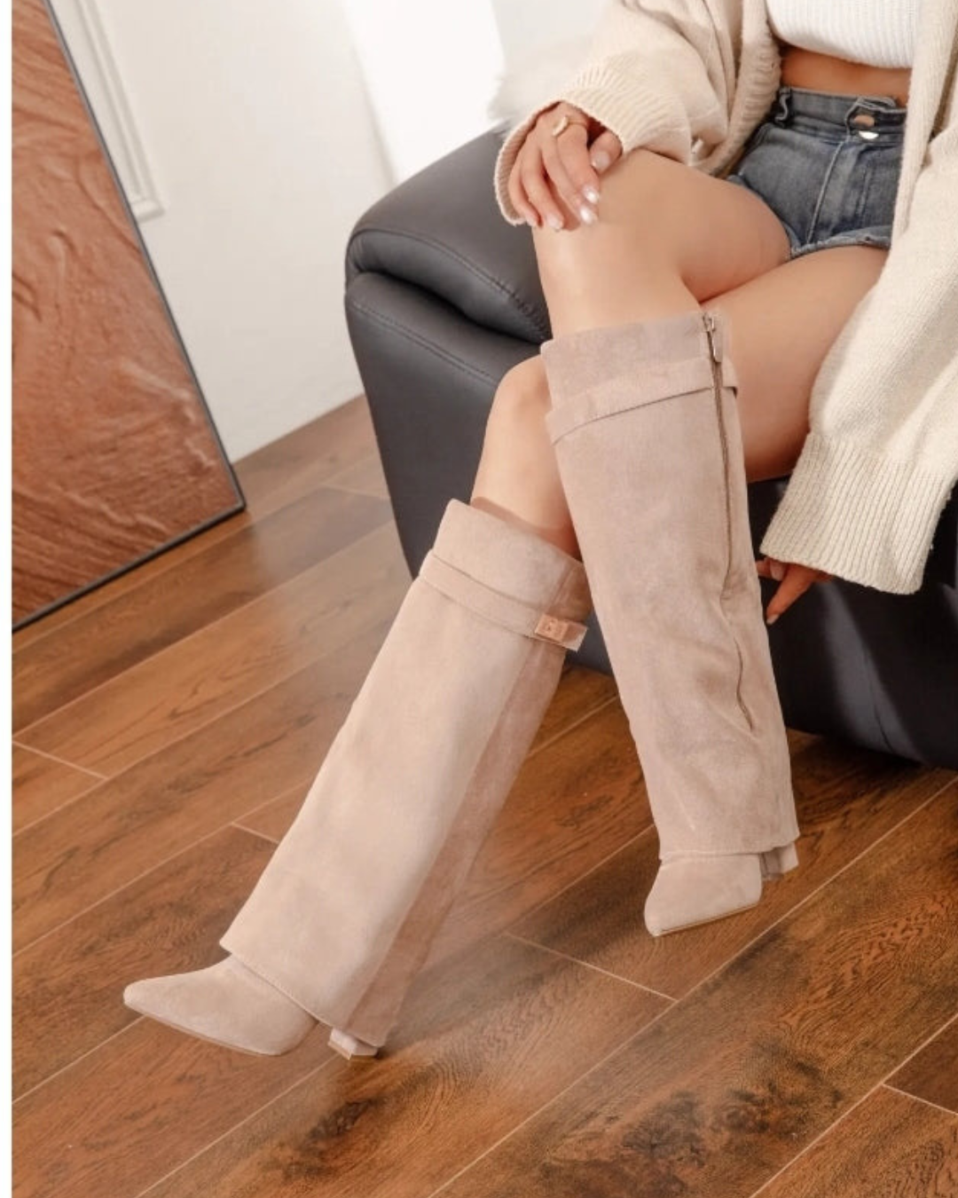 Laarsjes JLO | Suède Taupe