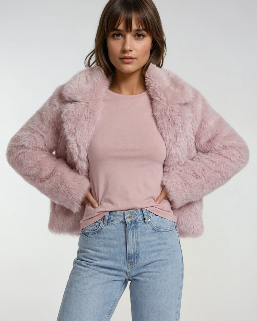 Bontjas zachte stof | Roze