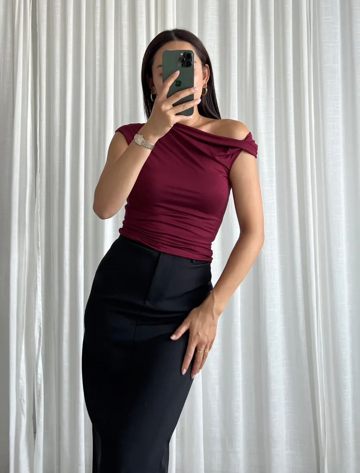 Top Off-Shoulder | Bordeaux