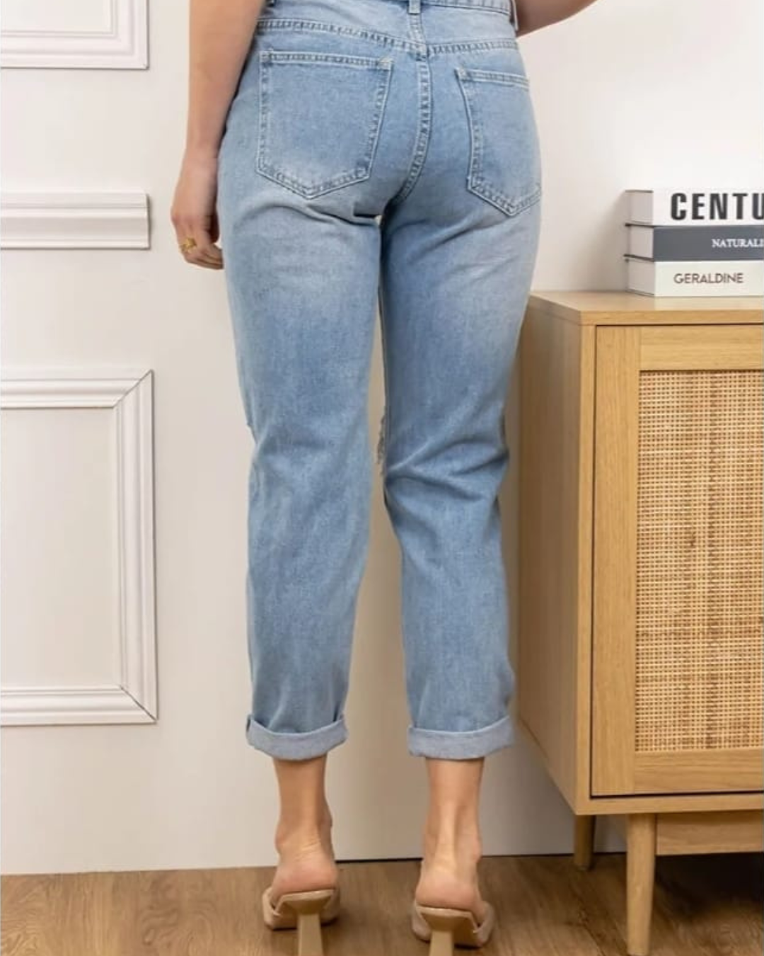 Mom Fit jeans scheurtjes I Licht Blauw