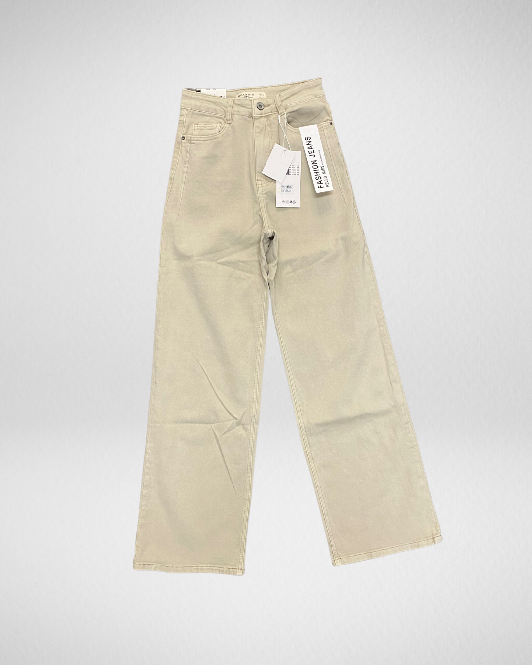 Hello miss Wide leg jeans I Beige – Yourchoice mode