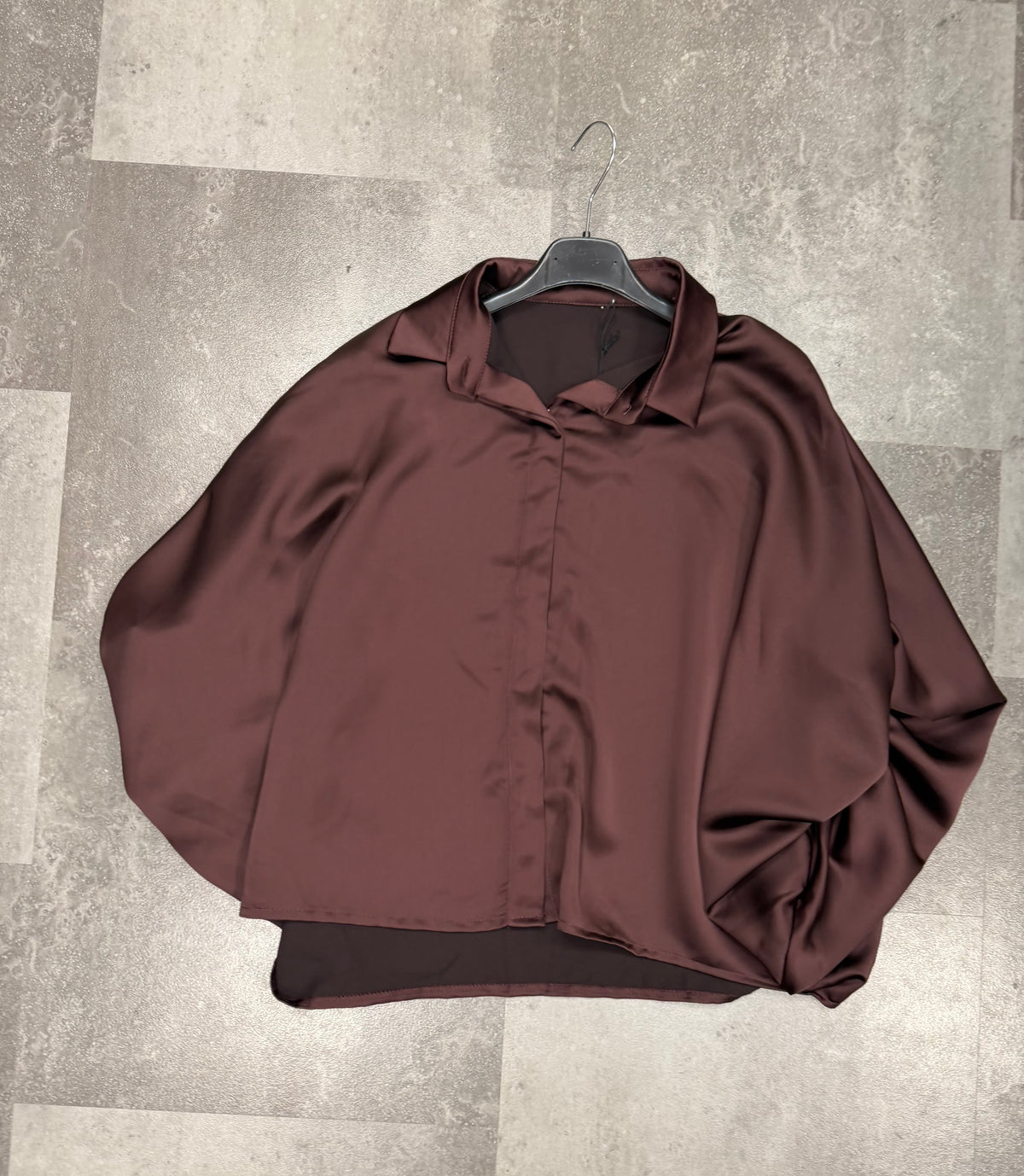 Blouse Gemma riccery Vlindermouw Satijn I Bordeaux