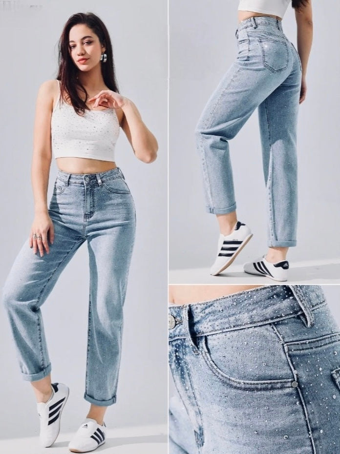 Balloon Jeans | Strass Summer wash