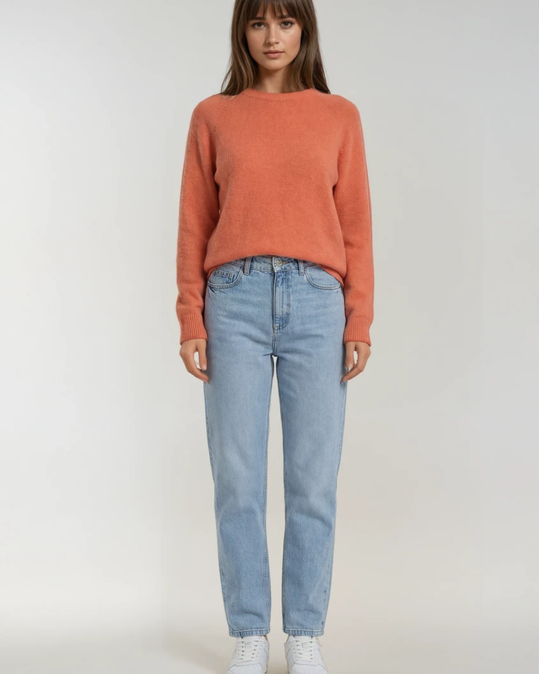 Trui Alpaca lange mouw | Brique