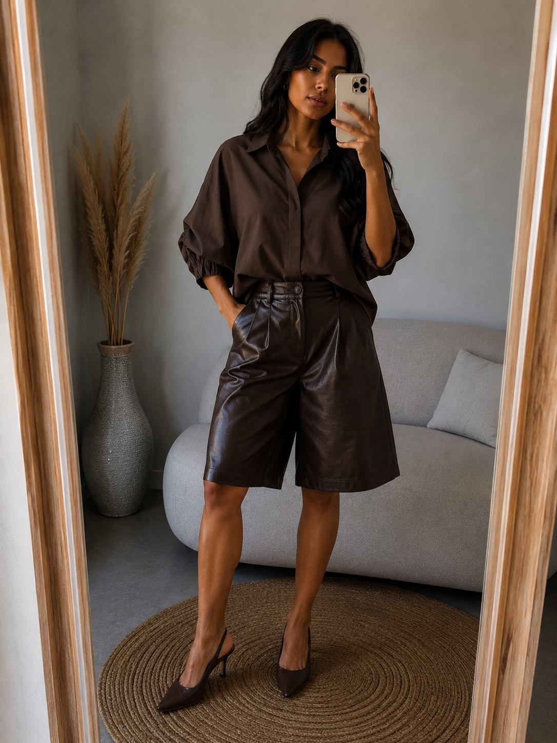 Blouse Gemma riccery Vlindermouw I Bruin