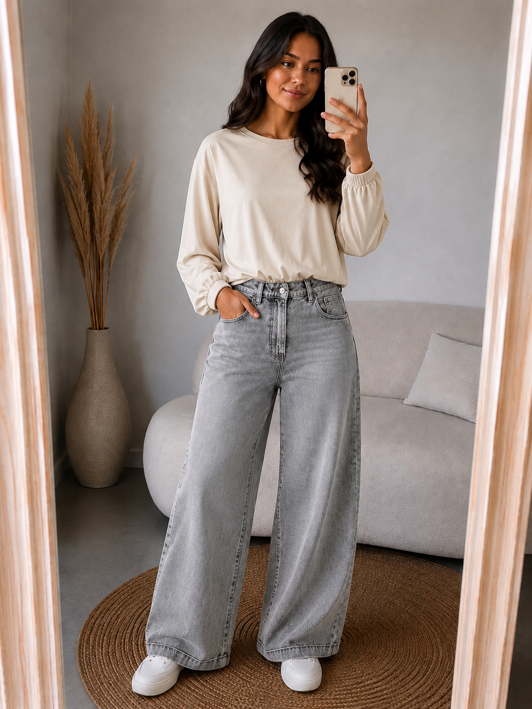 Top Long sleeve band | Beige