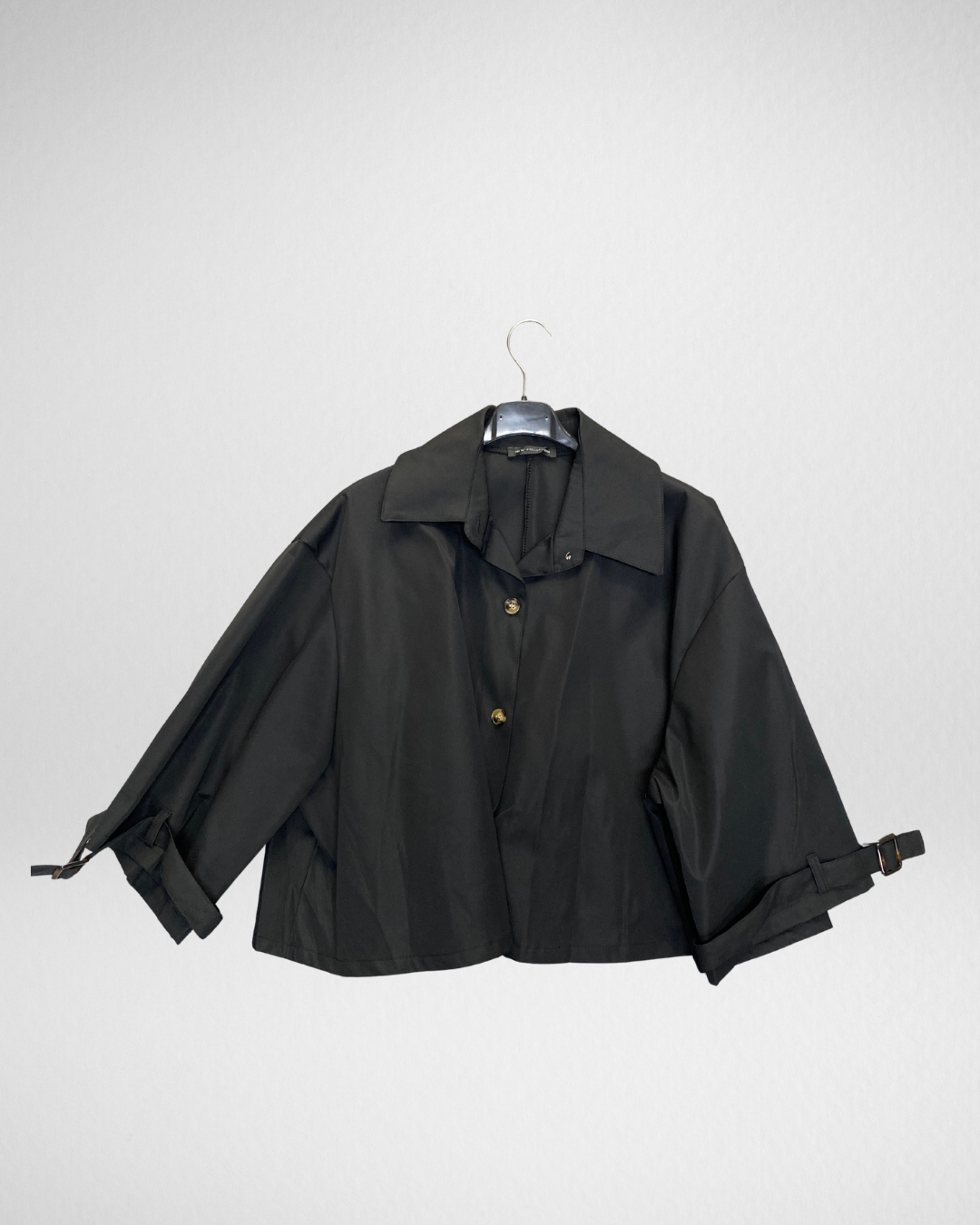 Korte trenchcoat | Zwart