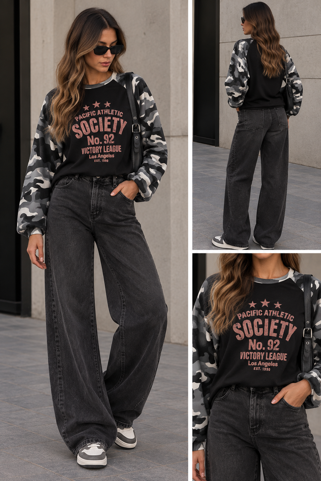 Longsleeve army Society | Zwart