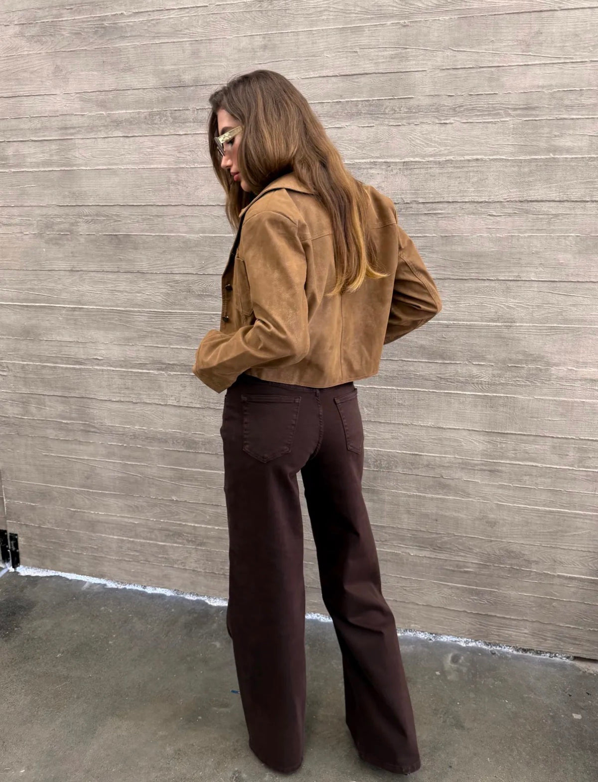 Wide-Leg folded Jeans | Bruin
