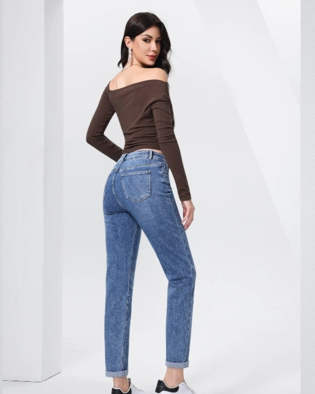 Mom Fit jeans I Donker Blauw