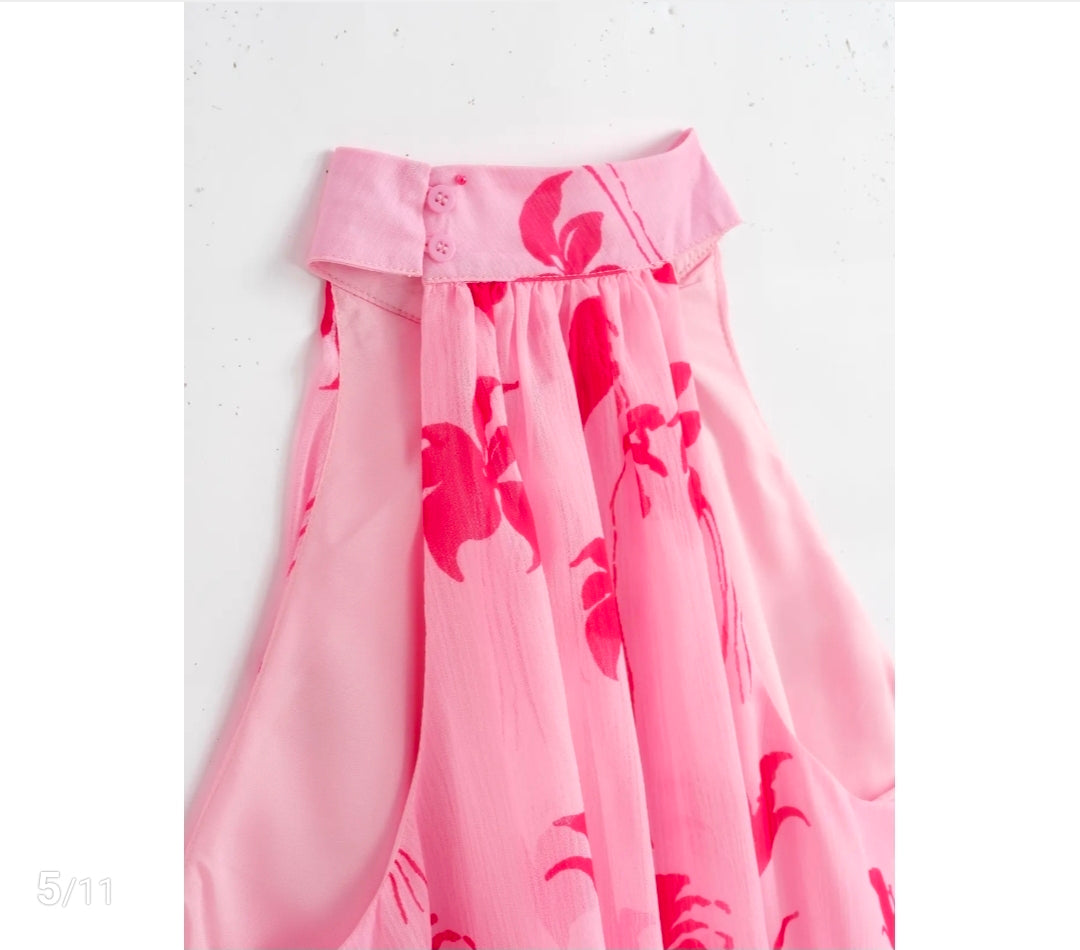 Halter Top Bloem | Rose