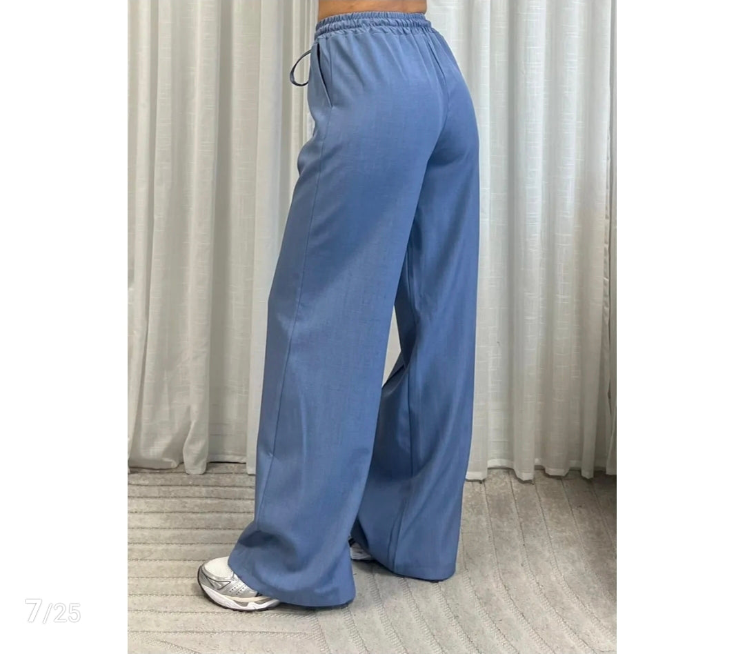 Broek Comfy Wide-Leg |Jean Blauw