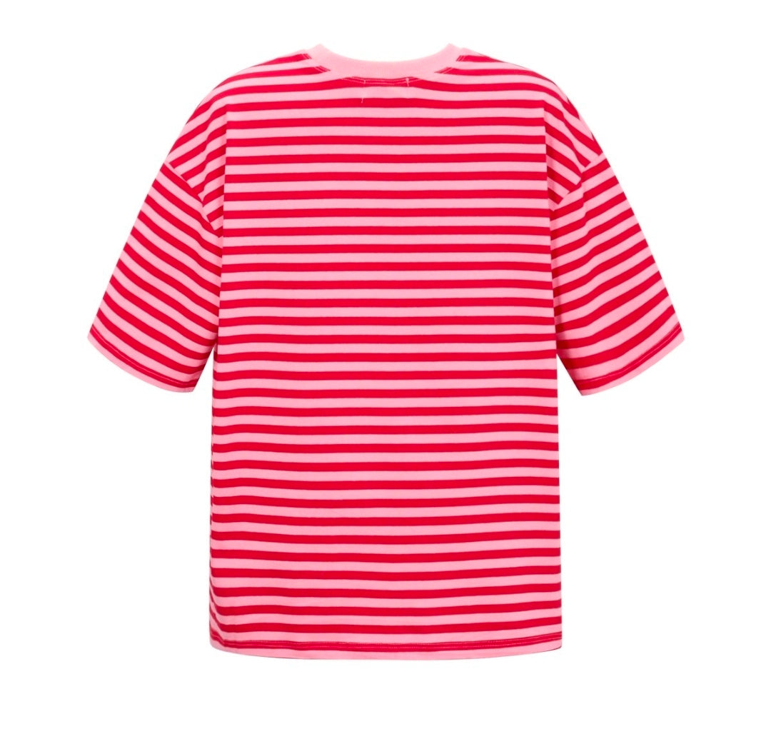 T shirts Streep oversized|Rood