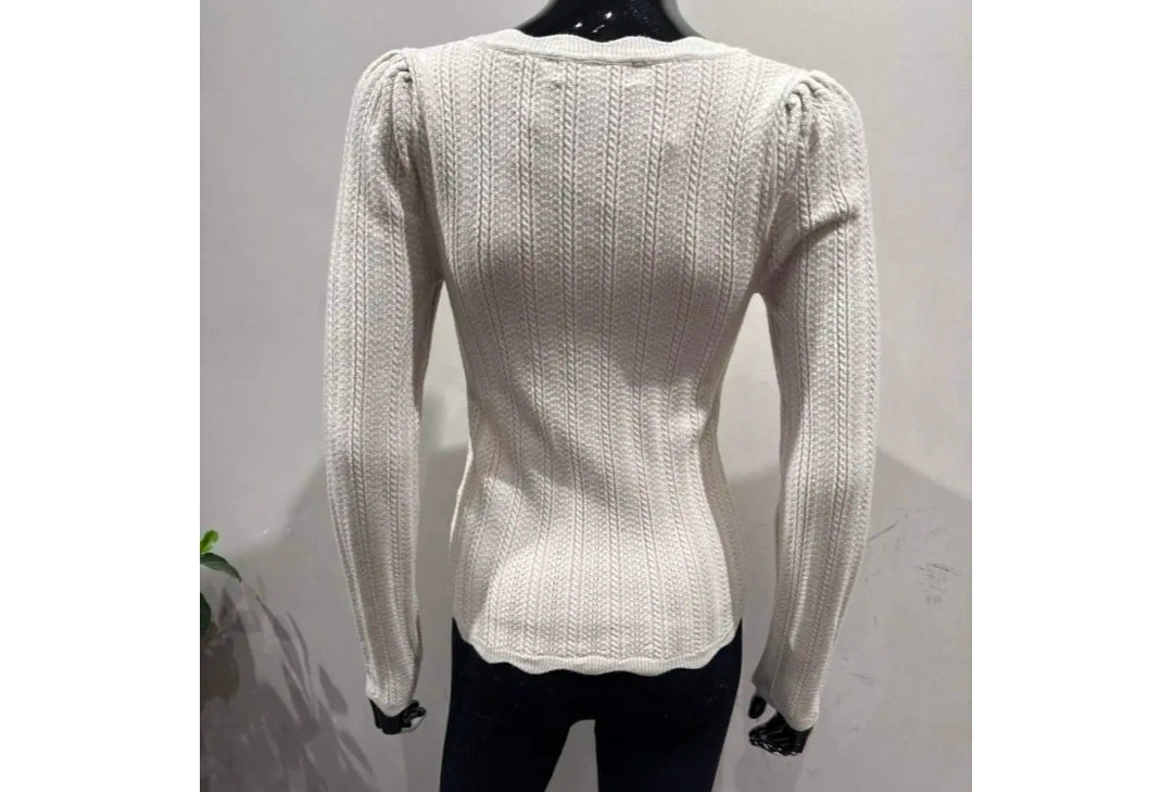 V-hals kartel kraag | Beige