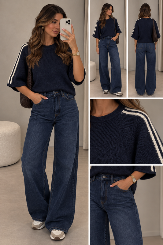 Truitje bies 7/8 mouw I Navy