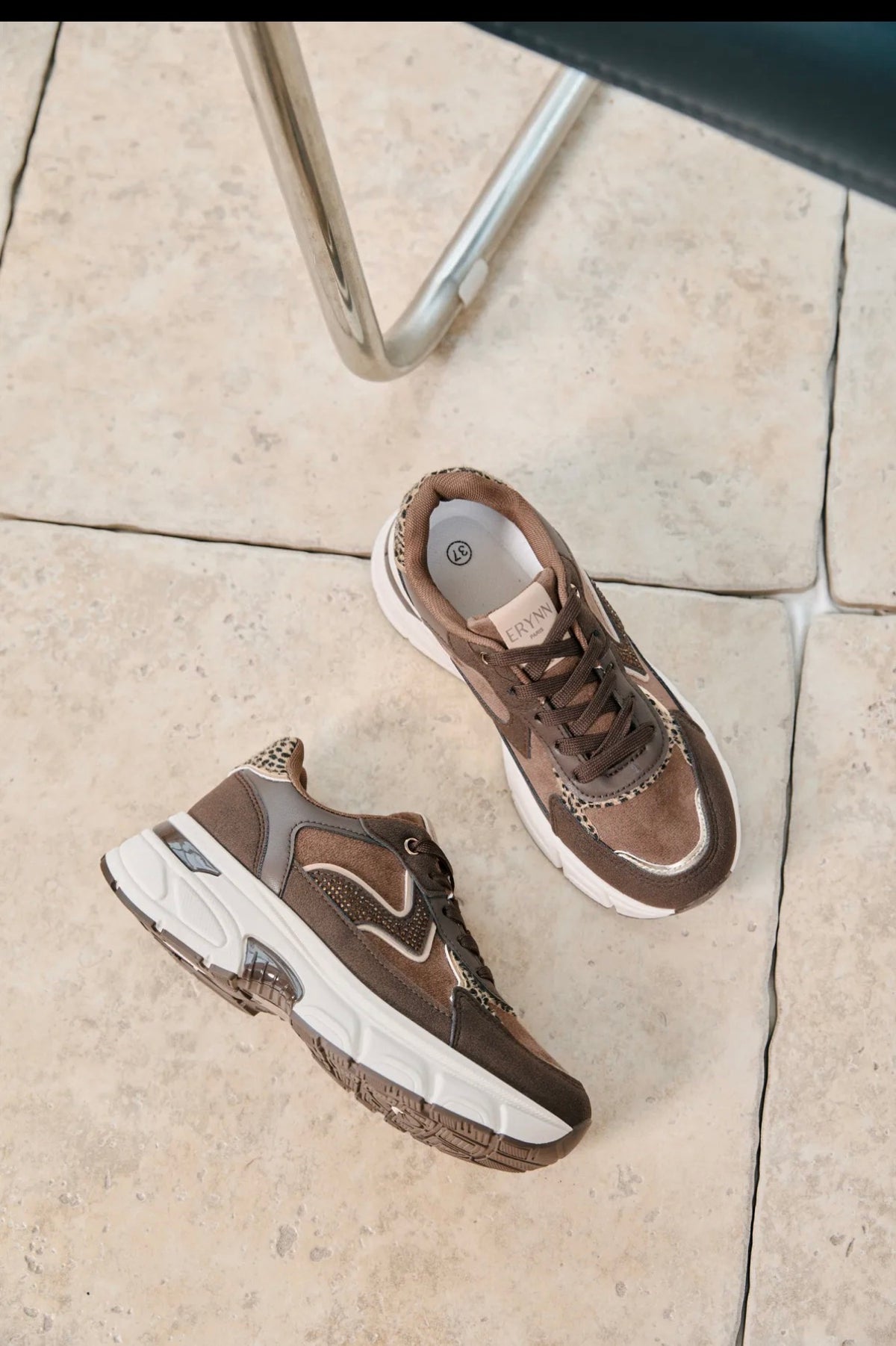 Sneakers Fall Panter | Bruin/Beige