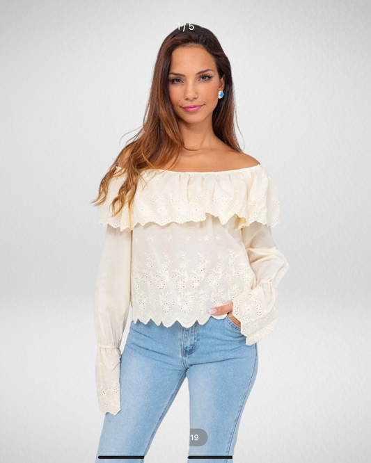 Off Shoulder Long sleeve I Geel