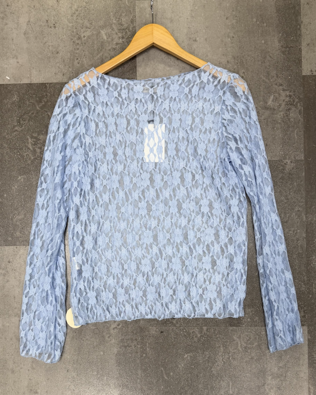 Transparant Top Amy vlindermouw | Blauw