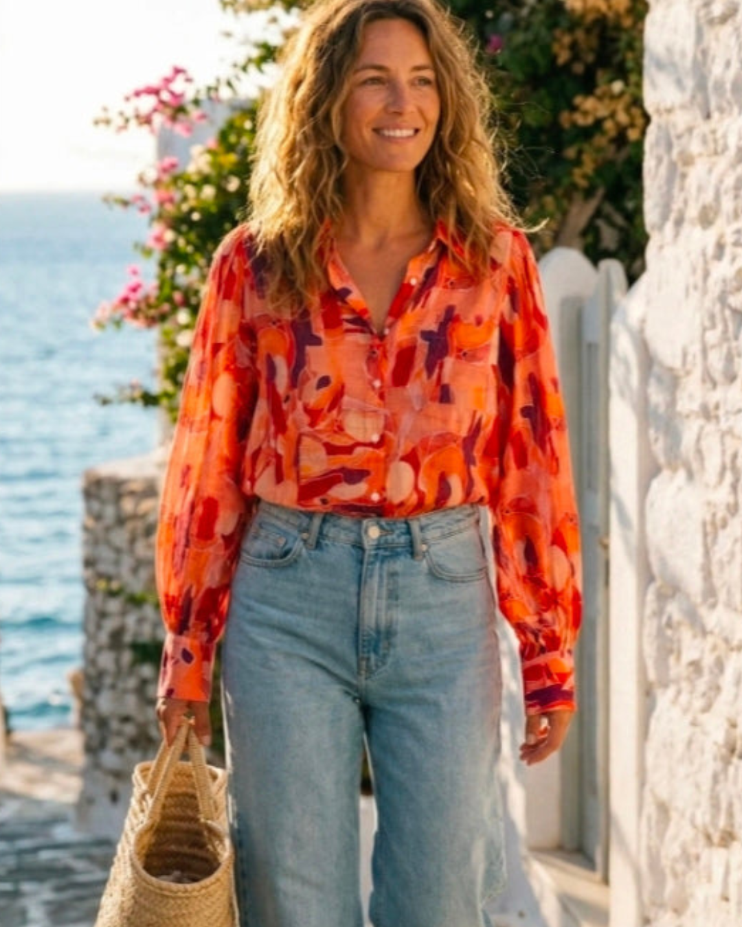Blouse Retro | Rood