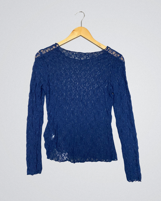 Transparant Top Flamant | Navy