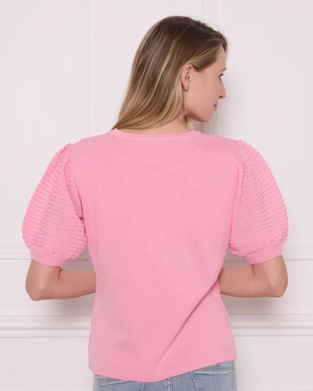 Ribble mouw truitje I Roze